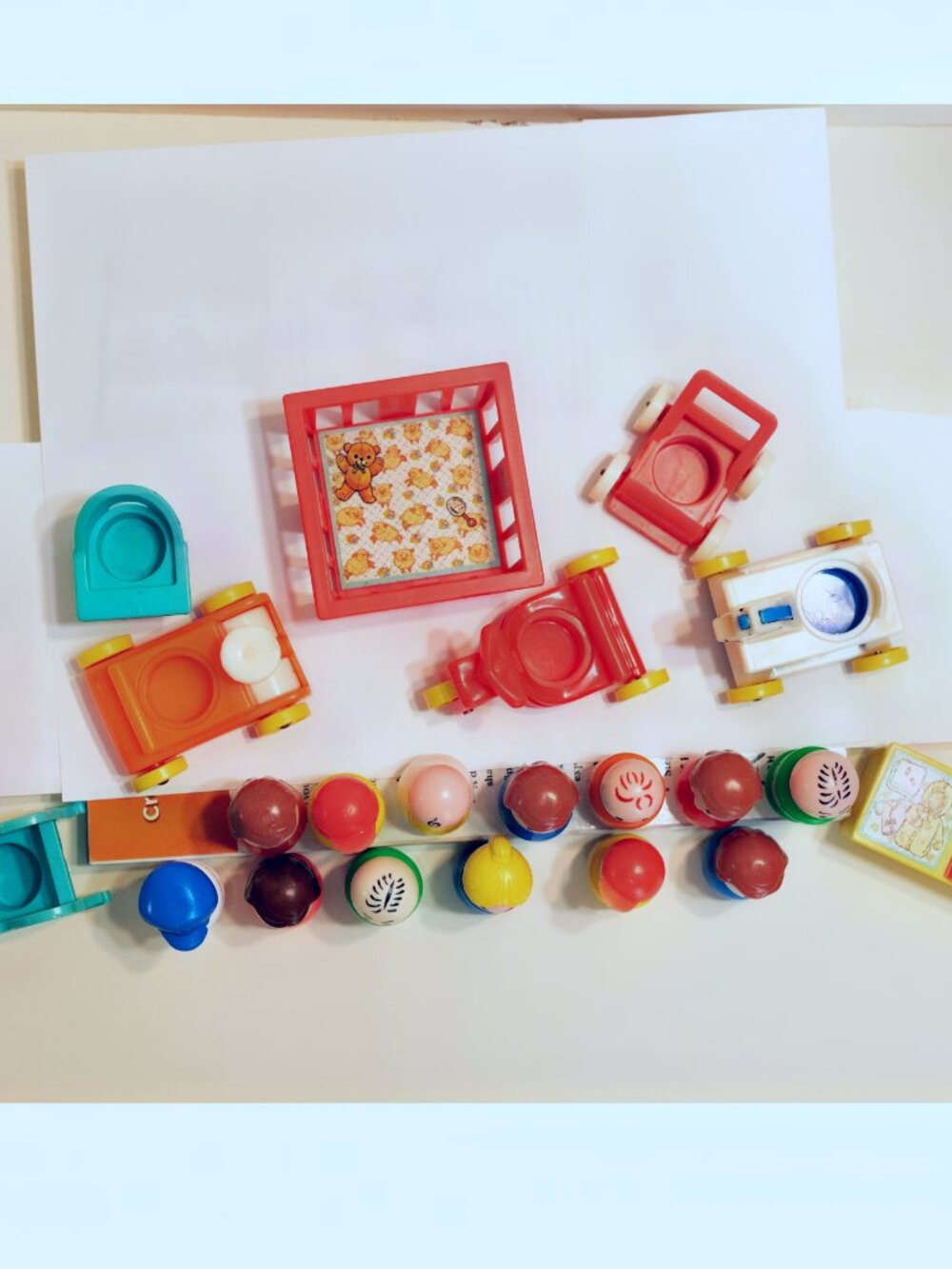 Vintage Fisher Price Little People Furniture Nursery Baby Crib Chair Tricycle - Picture 6 of 15